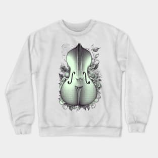 Bass & roses pixel art Nokia green Crewneck Sweatshirt